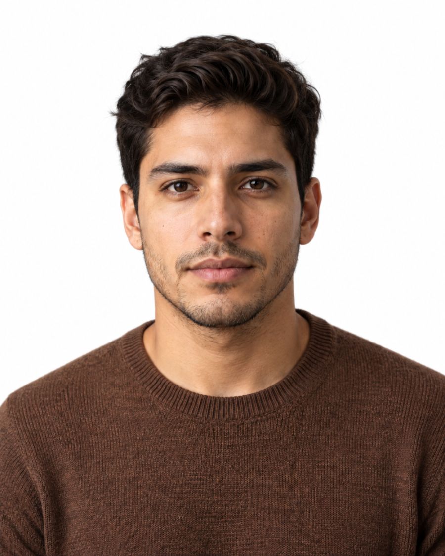 Professional studio portrait on a white background