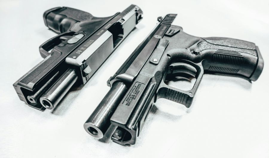 Handguns representing gun permit and firearm license photos